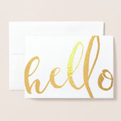 Hallo Gold Foil Script Folie Kaarten (Voorkant met envelop)