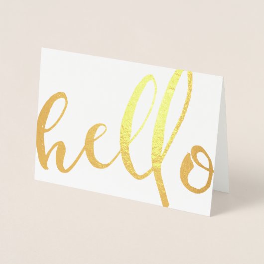 Hallo Gold Foil Script Folie Kaarten (Voorkant)
