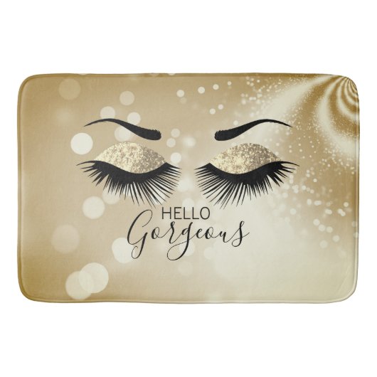 hallo - Gold Glitter Eyes Bath Mat (Voorkant)