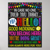 hallo Good Morning Motivatie Classroom Poster (Voorkant)