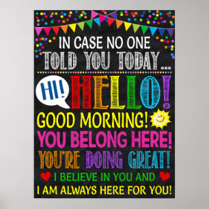 hallo Good Morning Motivatie Classroom Poster