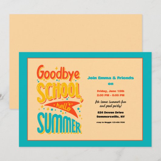 Hallo Goodby School Kaart (Voorkant / Achterkant)