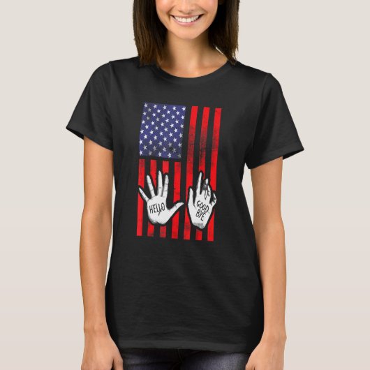 hallo Goodbye Hands Academy Patriotic op 4 juli T-shirt (Voorkant)