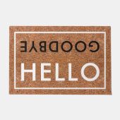 hallo Goodbye Typografie Welcome Coir Deurmat (Voorkant)