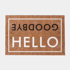 hallo Goodbye Typografie Welcome Coir Deurmat