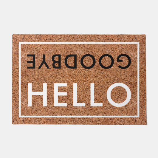 hallo Goodbye Typografie Welcome Coir Deurmat (Voorkant)