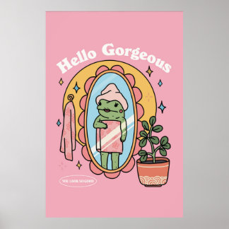 Hallo Gorgeous Frog Poster