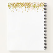 Hallo Gorgeous Gold confetti Girly gepersonaliseer Notitieboek (Achterkant)