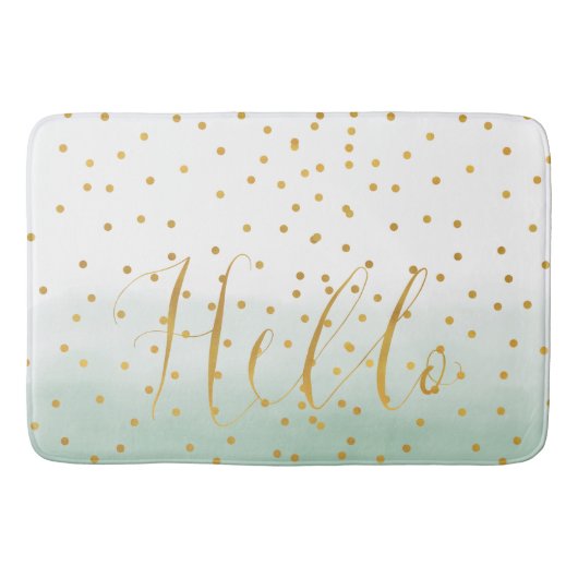 Hallo Goud Mint Confetti Ombre Badmat (Voorkant)