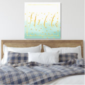 Hallo Goud Mint Confetti Ombre Canvas Afdruk (Insitu (Slaapkamer))