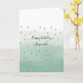 Hallo Goud Mint Confetti Ombre Kaart (Gele Bloem)