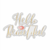 Hallo Goud Mooie lippen Sticker (Voorkant)