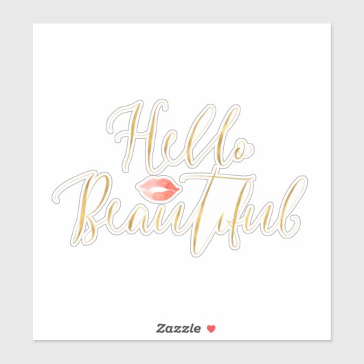 Hallo Goud Mooie lippen Sticker (Vel)