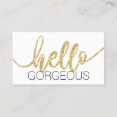 hallo Goud Typografie Salon Visitekaartje (Voorkant)