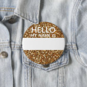 Hallo Gouden Faux Glitter Ronde Button 4,0 Cm (In situ)