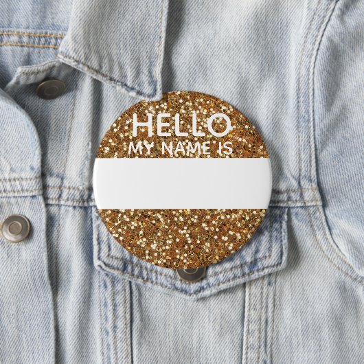 Hallo Gouden Faux Glitter Ronde Button 4,0 Cm (In situ)