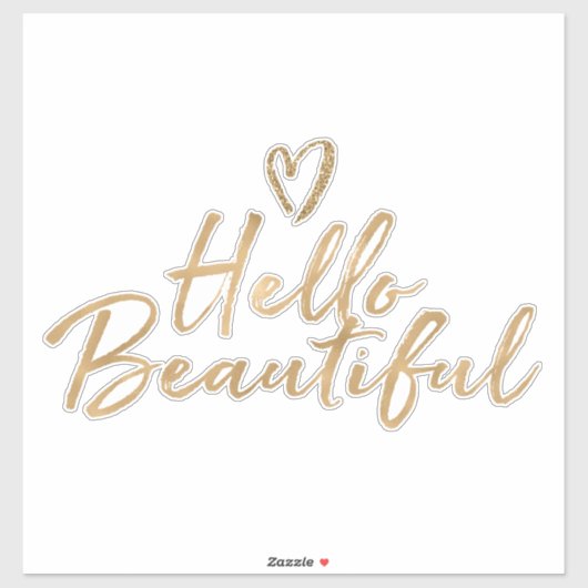 Hallo Gouden Glitzy Glitter Glam Sticker (Vel)