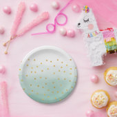 Hallo Gouden Munt Confetti Ombre Papieren Bordje (Feest)