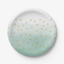 Hallo Gouden Munt Confetti Ombre Papieren Bordje