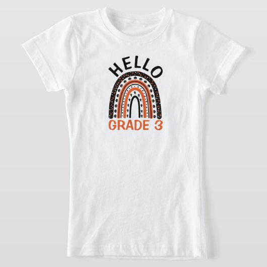 hallo Grade 3 Halloween boho regenboogpompoen T-shirt (Laagn)