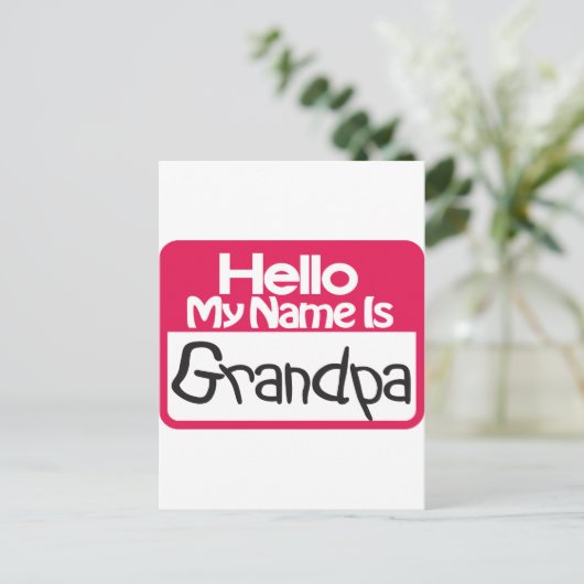 hallo Grandpa Briefkaart (Staand voorkant)