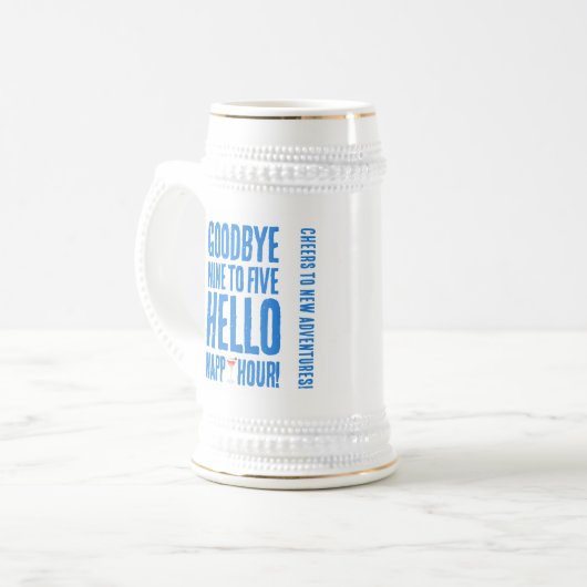 Hallo Grappig afscheid 9 tot 5 Bierpul (Voorkant links)