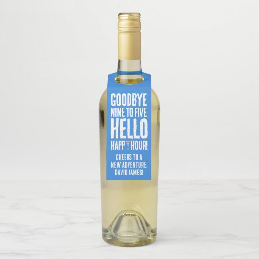 Hallo Grappig afscheid 9 tot 5 Flessenhanger (Op fles)