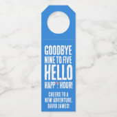 Hallo Grappig afscheid 9 tot 5 Flessenhanger (Voorkant)