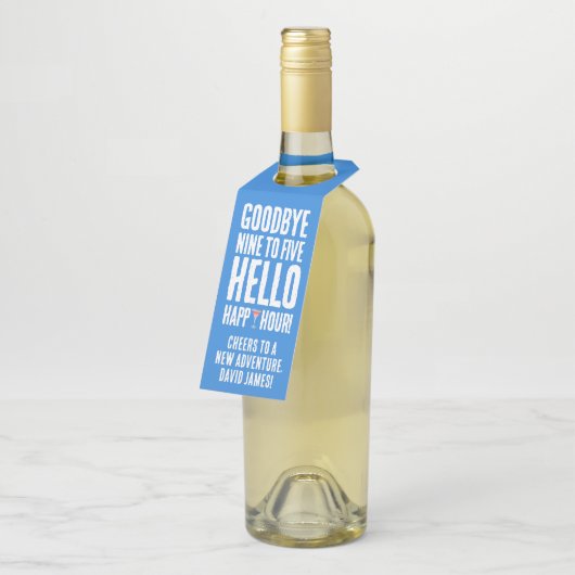 Hallo Grappig afscheid 9 tot 5 Flessenhanger (Schuin)