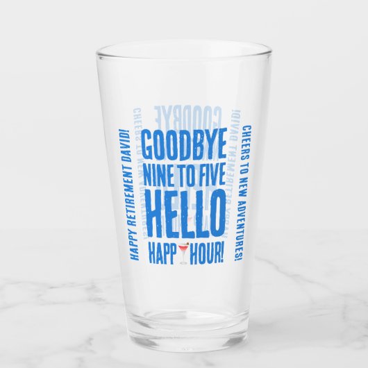 Hallo Grappig afscheid 9 tot 5 Glas (Voorkant)