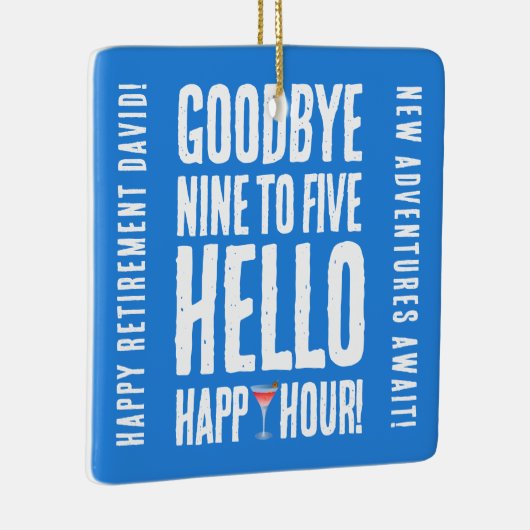 Hallo Grappig afscheid 9 tot 5 Keramisch Ornament (Rechts)