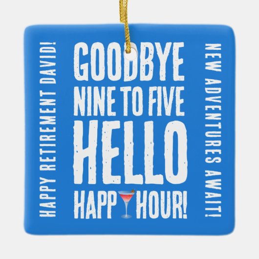 Hallo Grappig afscheid 9 tot 5 Keramisch Ornament (Voorkant)