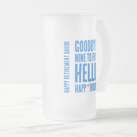 Hallo Grappig afscheid 9 tot 5 Matglas Bierpul (Voorkant rechts)