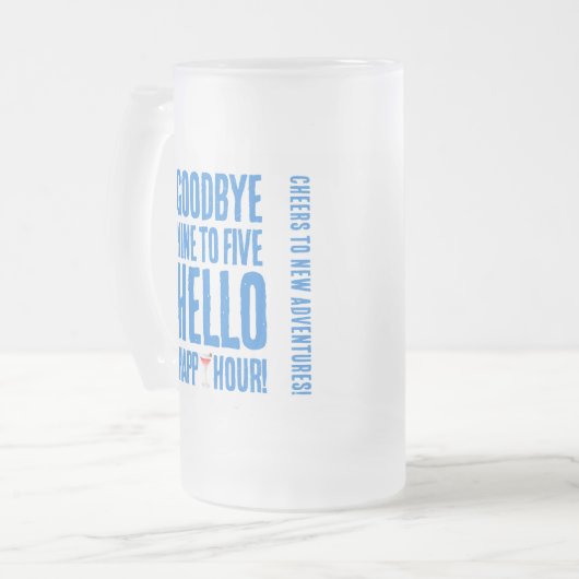 Hallo Grappig afscheid 9 tot 5 Matglas Bierpul (Voorkant links)