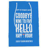 Hallo Grappig afscheid 9 tot 5 Medium Cadeauzakje (Voorkant)