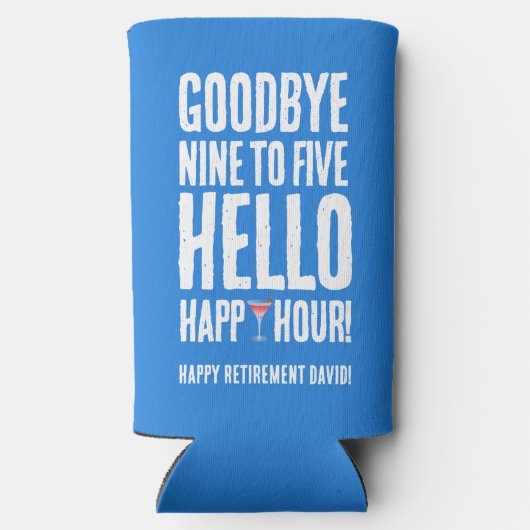 Hallo Grappig afscheid 9 tot 5 Seltzer Blikjeskoeler (Achterkant)