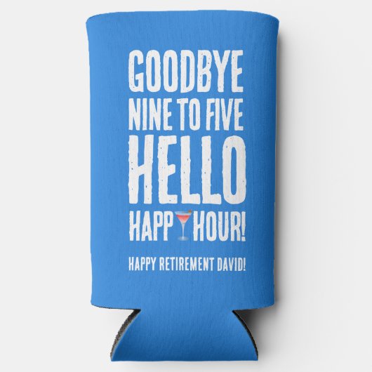 Hallo Grappig afscheid 9 tot 5 Seltzer Blikjeskoeler (Voorkant)