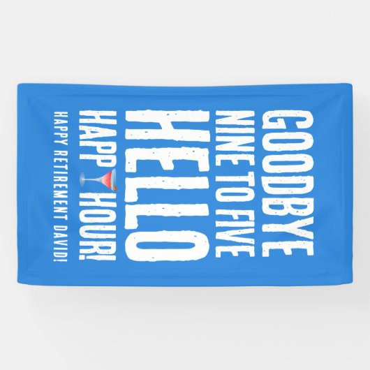 Hallo Grappig afscheid 9 tot 5 Spandoek (Horizontaal)