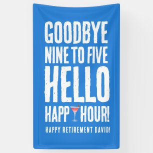 Hallo Grappig afscheid 9 tot 5 Spandoek
