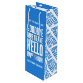 Hallo Grappig afscheid 9 tot 5 Wijn Cadeautas (Voorkant Gekanteld)