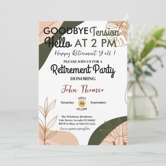 Hallo Grappig afscheid van de spanning Kaart (Staand voorkant)