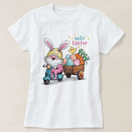 Hallo Grappig? Easter Gnome Shirt, Schattigee Bunn T-shirt (Design voorkant)