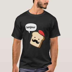 Hallo Grappig Frans Brood Snee Kaartachtige Snor  T-shirt