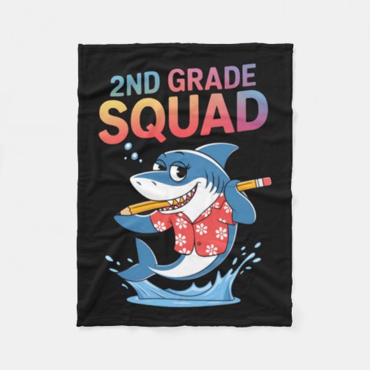 Hallo Grappig Haaienteam 2e Klas Tweede Klas Squad Fleece Deken (Voorkant)