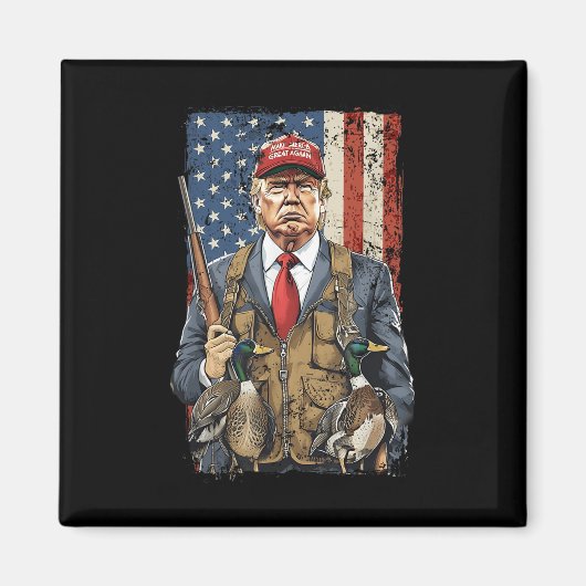 Hallo Grappig Jagen Eend Trump Camo Hunting Magneet (Voorkant)