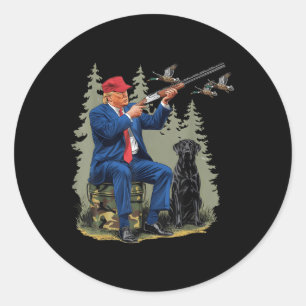 Hallo Grappig Jagen Eend Trump Camo Hunting Ronde Sticker