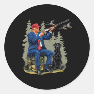 Hallo Grappig Jagen Eend Trump Camo Hunting Ronde Sticker