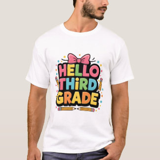 hallo grappig terug naar school 3e klas! t-shirt