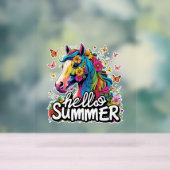 Hallo Grappig zomer paard Acryl Bord (Neutraal)