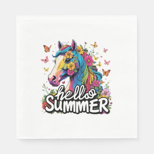 Hallo Grappig zomer paard Servet (Voorkant)